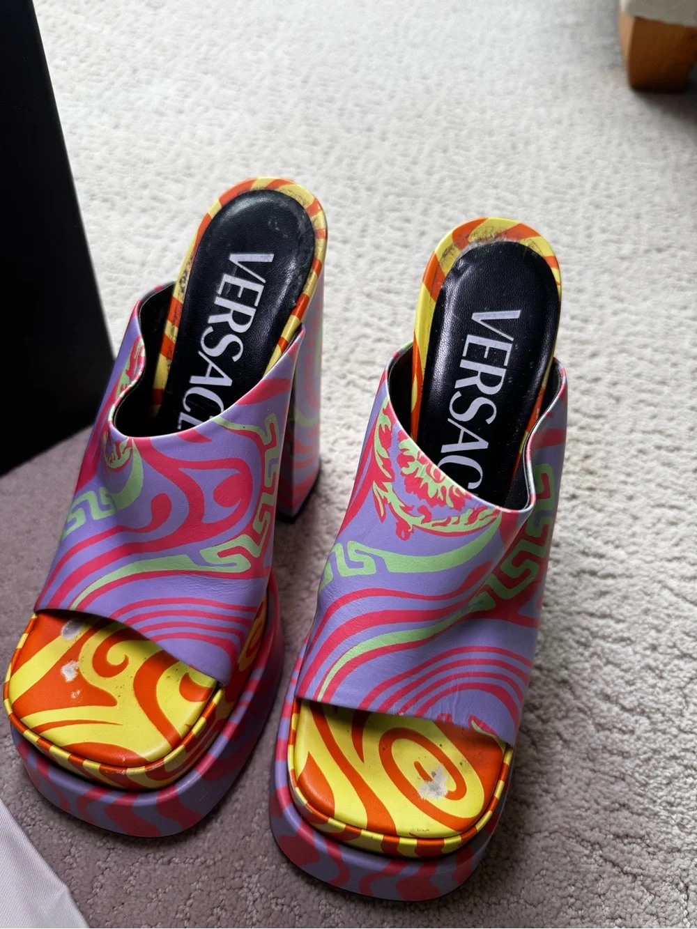 Versace Music Medusa Swirl Platform Mules - Picture 2 of 12